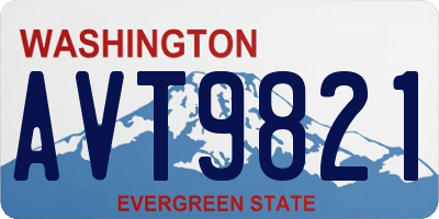 WA license plate AVT9821