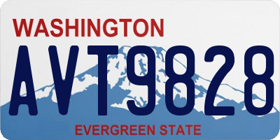 WA license plate AVT9828