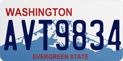 WA license plate AVT9834