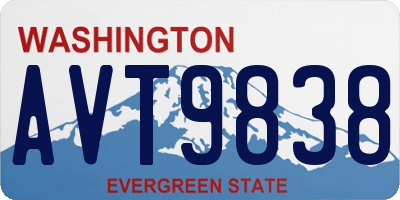 WA license plate AVT9838
