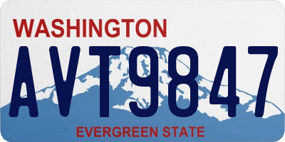 WA license plate AVT9847