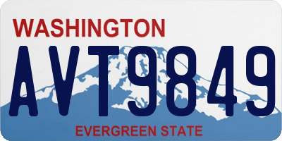 WA license plate AVT9849