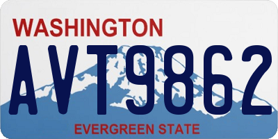 WA license plate AVT9862