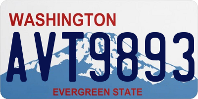 WA license plate AVT9893