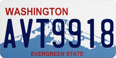 WA license plate AVT9918