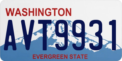 WA license plate AVT9931