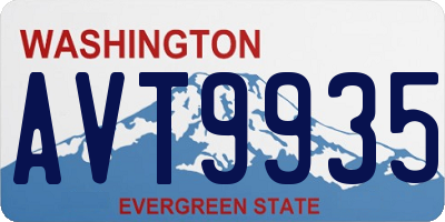 WA license plate AVT9935