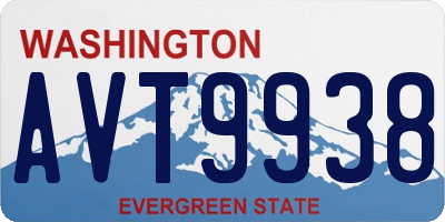 WA license plate AVT9938