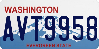 WA license plate AVT9958