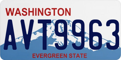 WA license plate AVT9963
