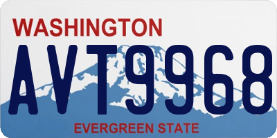 WA license plate AVT9968