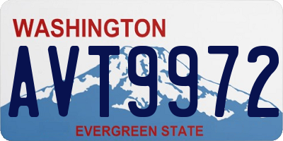 WA license plate AVT9972