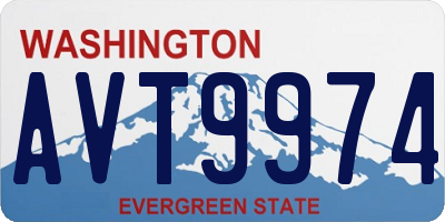 WA license plate AVT9974
