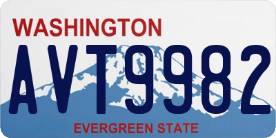 WA license plate AVT9982