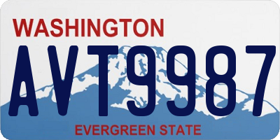 WA license plate AVT9987