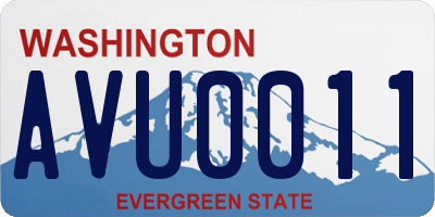 WA license plate AVU0011