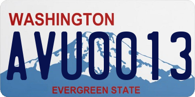 WA license plate AVU0013