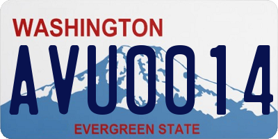 WA license plate AVU0014