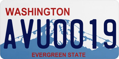 WA license plate AVU0019