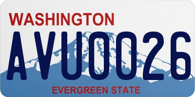 WA license plate AVU0026