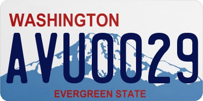 WA license plate AVU0029