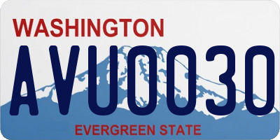 WA license plate AVU0030