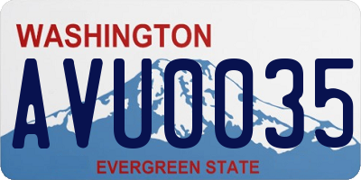 WA license plate AVU0035