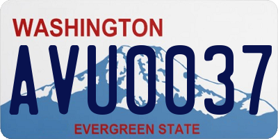 WA license plate AVU0037