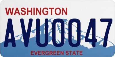 WA license plate AVU0047