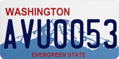 WA license plate AVU0053