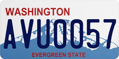 WA license plate AVU0057
