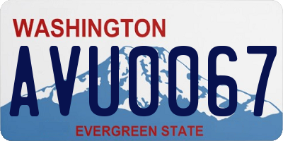 WA license plate AVU0067
