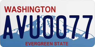 WA license plate AVU0077