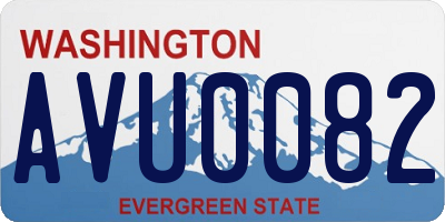 WA license plate AVU0082