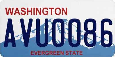 WA license plate AVU0086