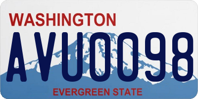 WA license plate AVU0098