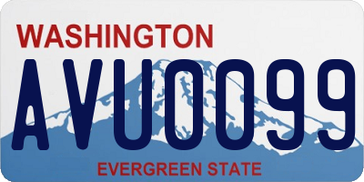 WA license plate AVU0099