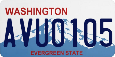 WA license plate AVU0105