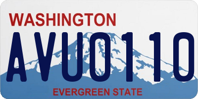 WA license plate AVU0110