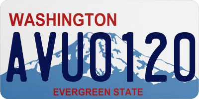 WA license plate AVU0120