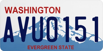 WA license plate AVU0151