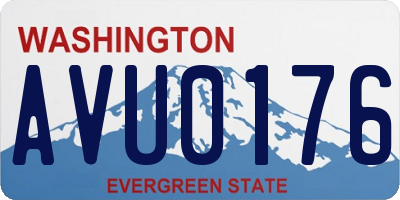 WA license plate AVU0176