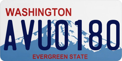 WA license plate AVU0180