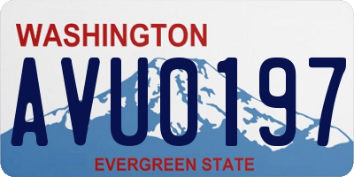 WA license plate AVU0197