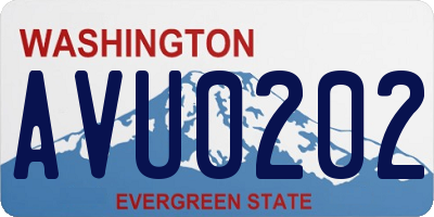 WA license plate AVU0202
