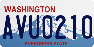 WA license plate AVU0210