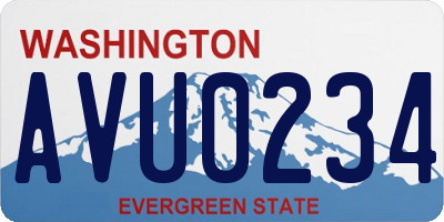 WA license plate AVU0234
