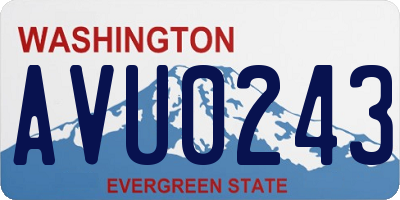 WA license plate AVU0243