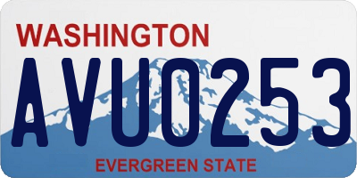 WA license plate AVU0253