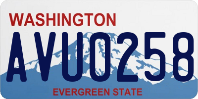 WA license plate AVU0258